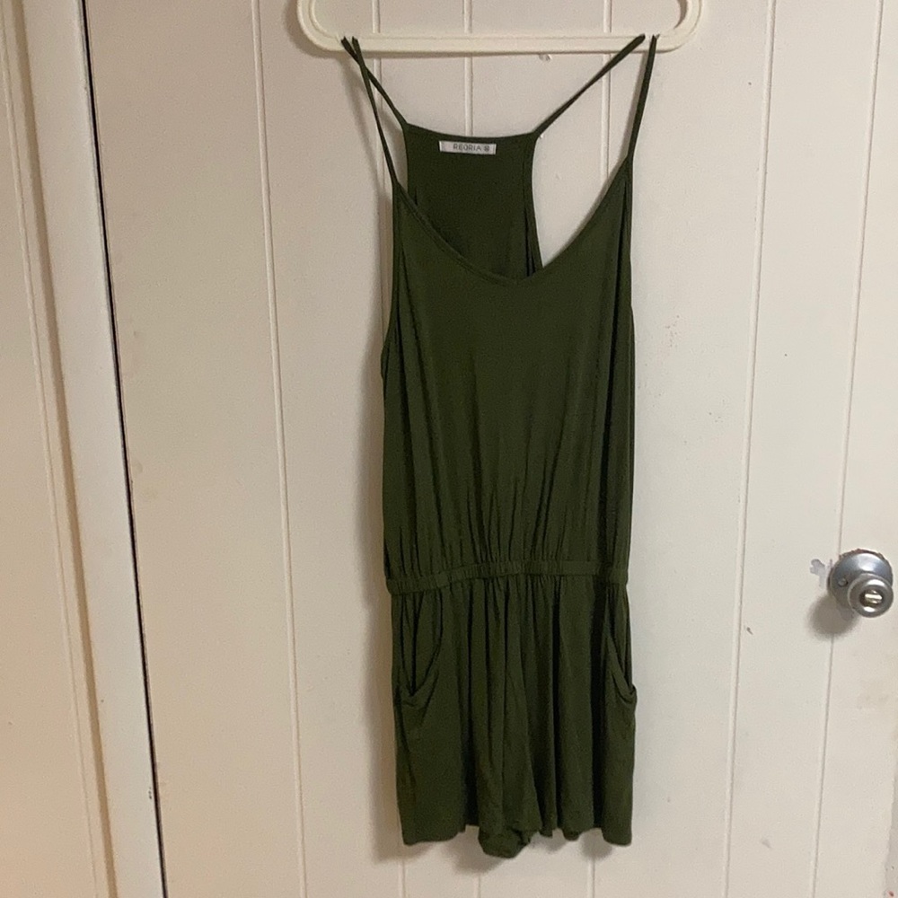 Cotton Romper Green Reoria